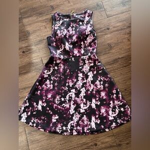 J. Lo by Jennifer Lopez Black & Purple Mini Floral Dress Size 6